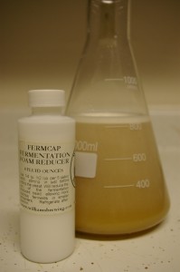 water and fermcap added to flask water and fermcap added to flask
