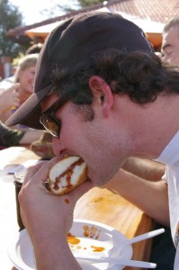 digging in to some BBQ digging in to some BBQ