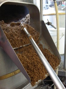 emptying the mash tun