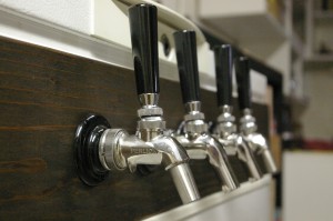 the tap lineup on the keezer