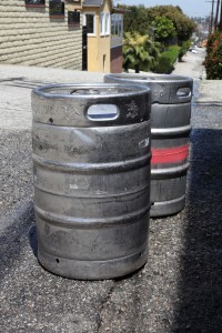 cleaning the kegs