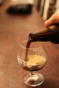 pouring the imperial stout